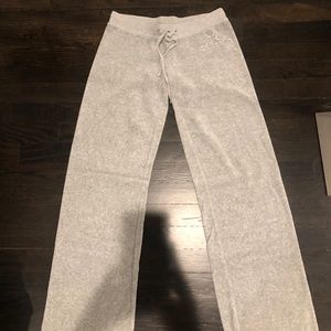 Juicy Couture wide leg pants.  Women small petite. Grey.  (Vintage 2011)